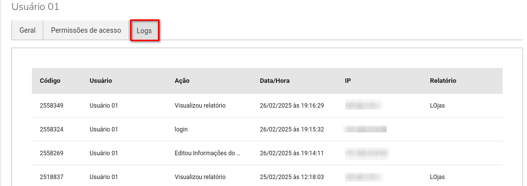 Listagem de usuários