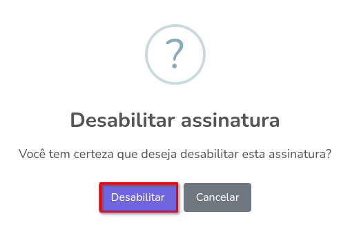 Botão de desabilitar