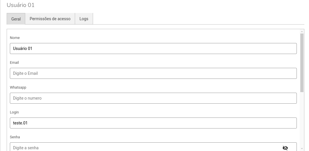 Edição de usuário
