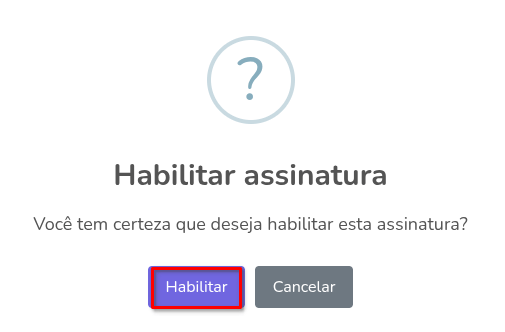 Botão de reativação